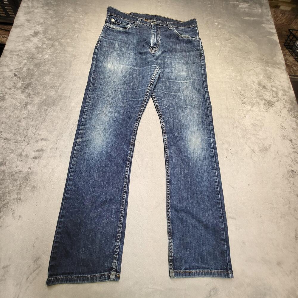 Levi's 513 Jeans Mens 32x30 Blue Slim Stretch Medium Wash Denim Pockets Logo
